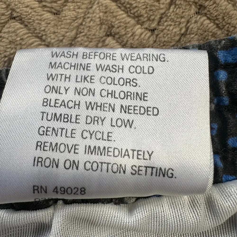 Vintage Hampton‎ Beach H4 Steps Mens Swim Trunks Blue Grey Pattern Size M